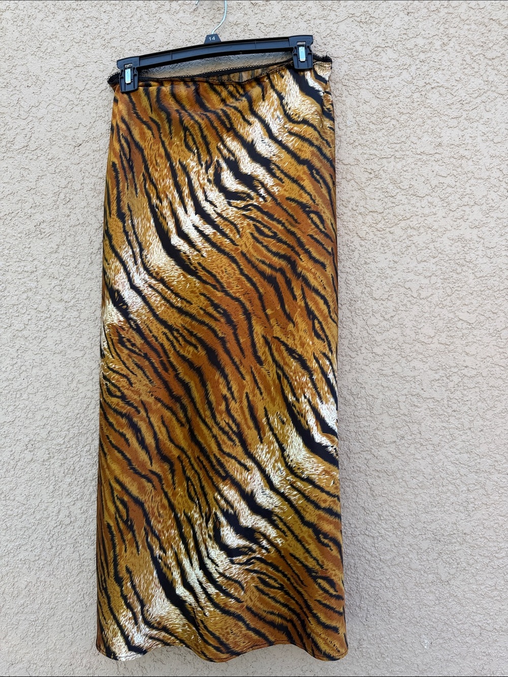 Topshop Tiger-Print Midi Skirt - Brown and Orange Animal Stripe - Picture 3 of 9